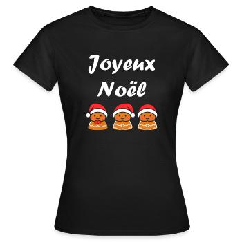 Joyeux noel pain d'épice - T-shirt Femme - noir - Devant - AI Model Female 172 dark (172cm)