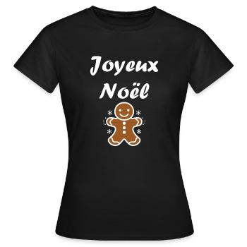 Joyeux noel pain d'épice - T-shirt Femme - noir - Devant - AI Model Female 172 dark (172cm)
