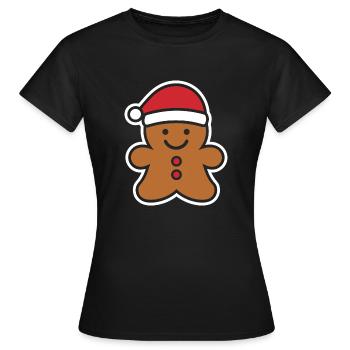 Bonhomme pain d'épice - T-shirt Femme - noir - Devant - AI Model Female 172 dark (172cm)