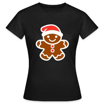 Bonhomme pain d'épice - T-shirt Femme - noir - Devant - AI Model Female 172 dark (172cm)
