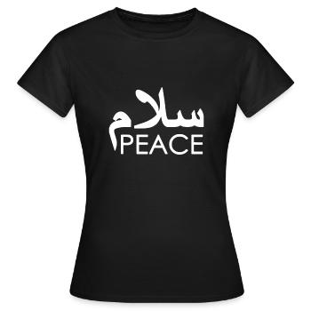 Salam mot paix langue arabe alphabet Gifttypo - T-shirt Femme - noir - Devant - AI Model Female 172 dark (172cm)