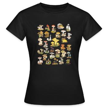 Pilzvielfalt - Frauen T-Shirt - Schwarz - Vorne - AI Model Female 172 dark (172cm)