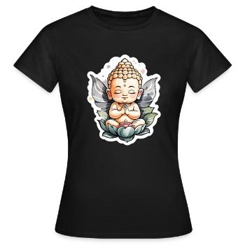 bébé Bouddha - meditation yoga relaxation - T-shirt Femme - noir - Devant - AI Model Female 172 dark (172cm)