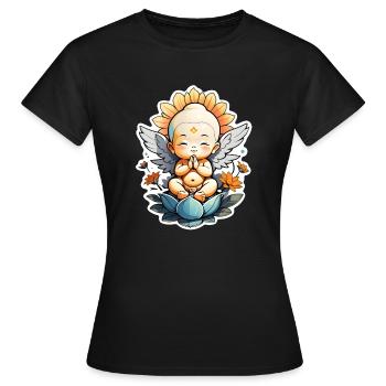 bébé Bouddha - meditation yoga relaxation - T-shirt Femme - noir - Devant - AI Model Female 172 dark (172cm)