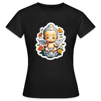 bébé Bouddha - meditation yoga relaxation - T-shirt Femme - noir - Devant - AI Model Female 172 dark (172cm)