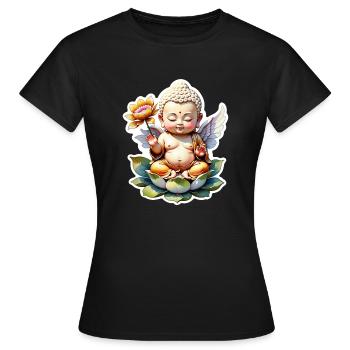 bébé Bouddha - meditation yoga relaxation - T-shirt Femme - noir - Devant - AI Model Female 172 dark (172cm)