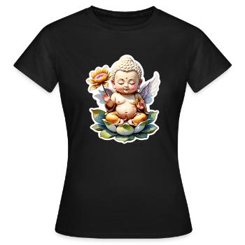 bébé Bouddha - meditation yoga relaxation - T-shirt Femme - noir - Devant - AI Model Female 172 dark (172cm)