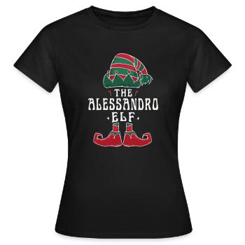 Alessandro Elfenfamilie Passende Gruppe Weihnachten - Frauen T-Shirt - Schwarz - Vorne - AI Model Female 172 dark (172cm)