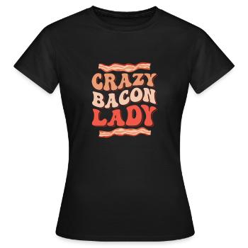 Crazy Bacon Lady Jambon Viande de porc - T-shirt Femme - noir - Devant - AI Model Female 172 dark (172cm)