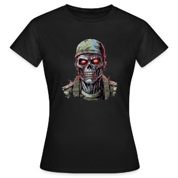 Zombie Soldat Horreur Movie Lover Halloween - T-shirt Femme - noir - Devant - AI Model Female 172 dark (172cm)
