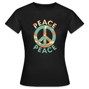 FRIEDE - Frauen T-Shirt - Schwarz - Vorne - AI Model Female 172 dark (172cm)