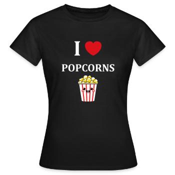 i love popcorn - T-shirt Femme - noir - Devant - AI Model Female 172 dark (172cm)