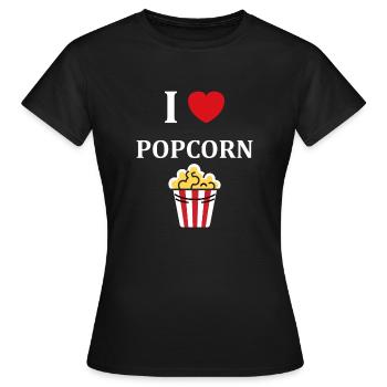 i love popcorn - T-shirt Femme - noir - Devant - AI Model Female 172 dark (172cm)