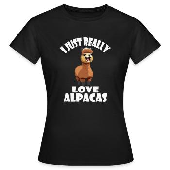 Alpaga J’adore les alpagas - T-shirt Femme - noir - Devant - AI Model Female 172 dark (172cm)