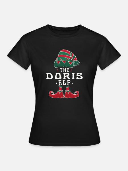 Doris Elf Familie Passende Gruppe Weihnachten Mama Papa - Frauen T-Shirt - Schwarz