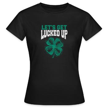 Soyons chanceux, trèfle irlandais - T-shirt Femme - noir - Devant - AI Model Female 172 dark (172cm)