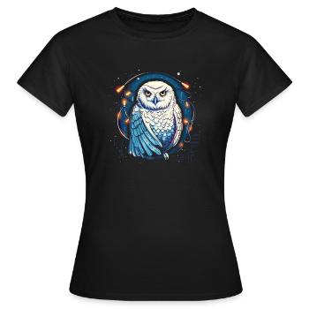 Harfang des neiges Noël ornement, aime les hiboux - T-shirt Femme - noir - Devant - AI Model Female 172 dark (172cm)