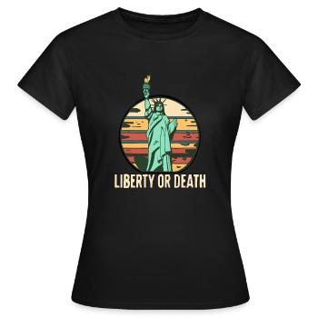 FREIHEIT ODER TOD - Frauen T-Shirt - Schwarz - Vorne - AI Model Female 172 dark (172cm)