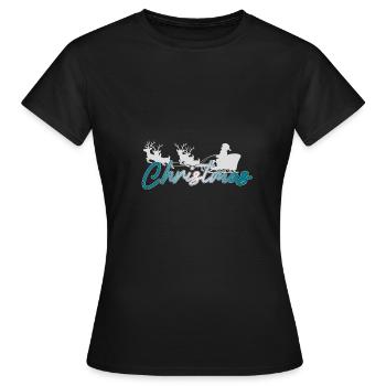 Christmas sledge - Women's T-Shirt - black - Front - AI Model Female 172 dark (172cm)