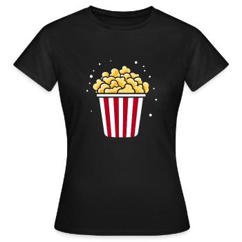 Humour pot de popcorn - T-shirt Femme - noir - Devant - AI Model Female 172 dark (172cm)