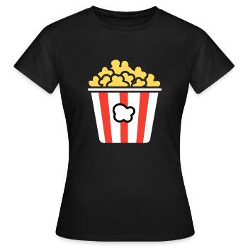 Humour pot de popcorn - T-shirt Femme - noir - Devant - AI Model Female 172 dark (172cm)