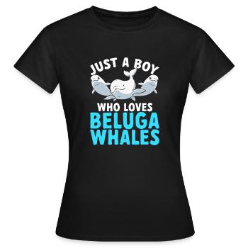 Weißwal Beluga Wal - Frauen T-Shirt - Schwarz - Vorne - AI Model Female 172 dark (172cm)