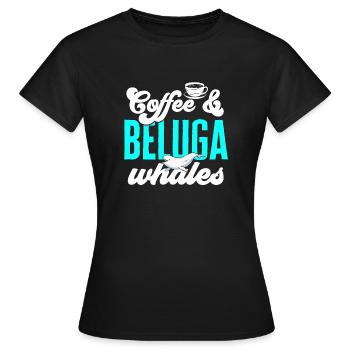 Weißwal Beluga Wal - Frauen T-Shirt - Schwarz - Vorne - AI Model Female 172 dark (172cm)