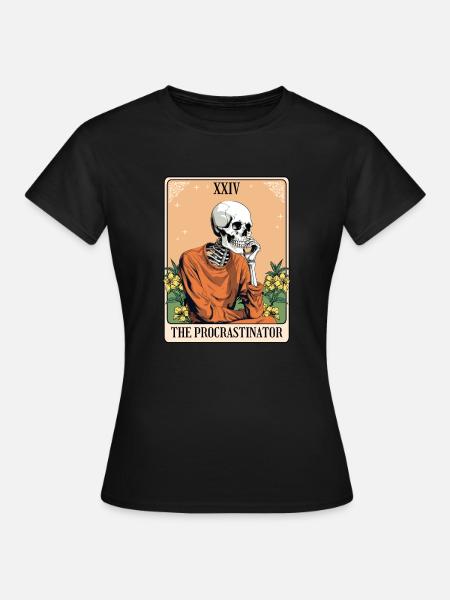 Lustige Tarotkarte Prokrastination - Frauen T-Shirt - Schwarz