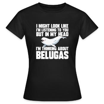 Weißwal Beluga Wal - Frauen T-Shirt - Schwarz - Vorne - AI Model Female 172 dark (172cm)