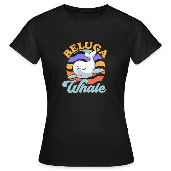 Weißwal Beluga Wal - Frauen T-Shirt - Schwarz - Vorne - AI Model Female 172 dark (172cm)