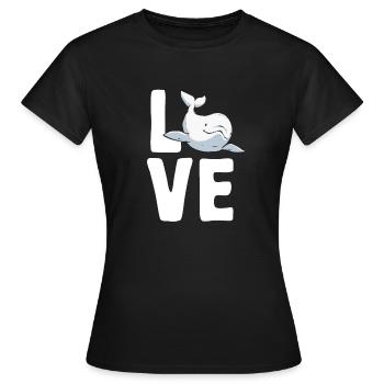 Weißwal Beluga Wal - Frauen T-Shirt - Schwarz - Vorne - AI Model Female 172 dark (172cm)
