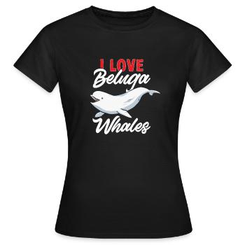Weißwal Beluga Wal - Frauen T-Shirt - Schwarz - Vorne - AI Model Female 172 dark (172cm)
