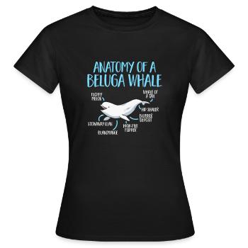 Weißwal Beluga Wal - Frauen T-Shirt - Schwarz - Vorne - AI Model Female 172 dark (172cm)