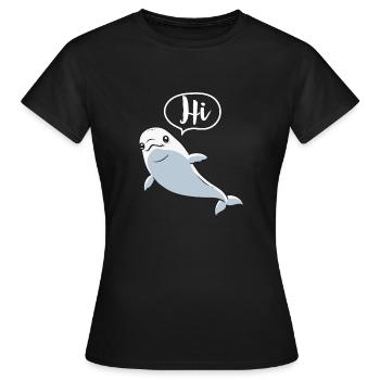 Weißwal Beluga Wal - Frauen T-Shirt - Schwarz - Vorne - AI Model Female 172 dark (172cm)