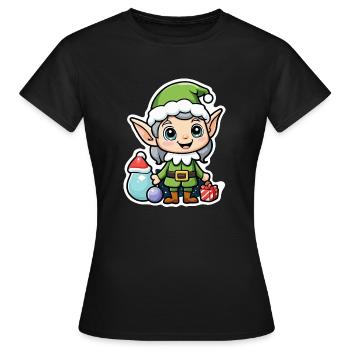 Elf Christmas Elf Gift Elf - Women's T-Shirt - black - Front - AI Model Female 172 dark (172cm)