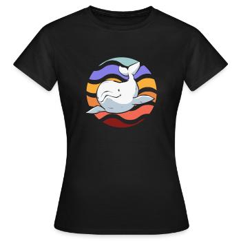 Weißwal Beluga Wal - Frauen T-Shirt - Schwarz - Vorne - AI Model Female 172 dark (172cm)