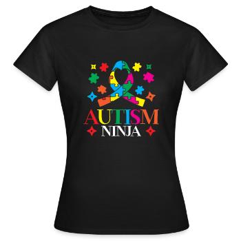 Autisme Ninja Syndrome d’Asperger Spectre - T-shirt Femme - noir - Devant - AI Model Female 172 dark (172cm)