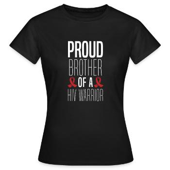 Le fier frère d’un combattant de la lutte contre le VIH - T-shirt Femme - noir - Devant - AI Model Female 172 dark (172cm)