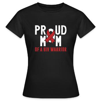 Fière maman d’un combattant du VIH. Prise en charge de - T-shirt Femme - noir - Devant - AI Model Female 172 dark (172cm)
