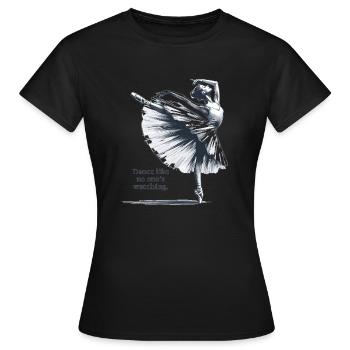 Graceful ballerina in dance pose - Women's T-Shirt - black - Front - AI Model Female 172 dark (172cm)