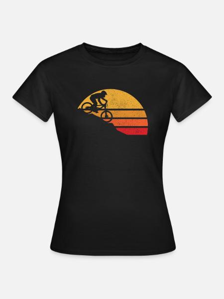 Mountainbike MTB Downhill Biker Geschenk - Frauen T-Shirt - Schwarz