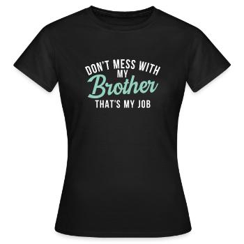 Cadeaux Petit Frère - T-shirt Femme - noir - Devant - AI Model Female 172 dark (172cm)