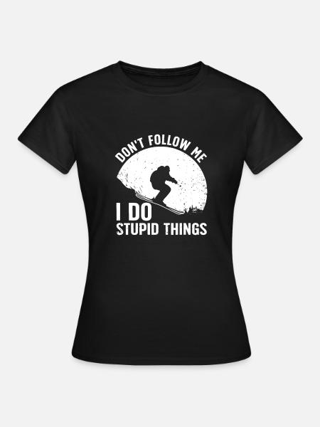 Cool Skiing For Men Women Snow Skier Winter Ski Sn - Women's T-Shirt - black