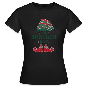 Der Brandon Elf Pyjama für lustige Weihnachten - Frauen T-Shirt - Schwarz - Vorne - AI Model Female 172 dark (172cm)