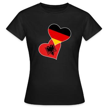 Drapeau albanais Aigle albanais Shqiponja - T-shirt Femme - noir - Devant - AI Model Female 172 dark (172cm)
