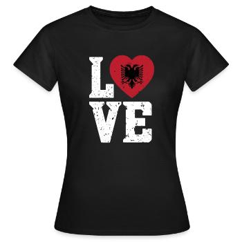 Drapeau albanais Aigle albanais Shqiponja - T-shirt Femme - noir - Devant - AI Model Female 172 dark (172cm)