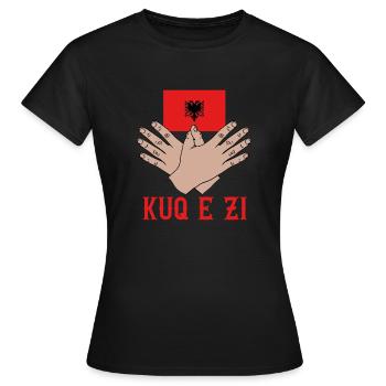 Drapeau albanais Aigle albanais Shqiponja - T-shirt Femme - noir - Devant - AI Model Female 172 dark (172cm)