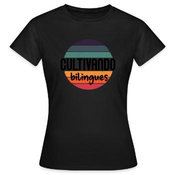 Cultivando Bilingües Spanischlehrer Bekleidung - Frauen T-Shirt - Schwarz - Vorne - AI Model Female 172 dark (172cm)