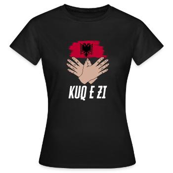 Drapeau albanais Aigle albanais Shqiponja - T-shirt Femme - noir - Devant - AI Model Female 172 dark (172cm)