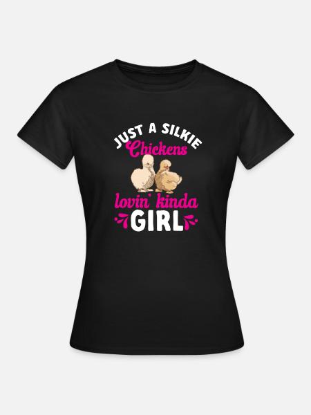 Seidenhuhn Silkie Chicken - Frauen T-Shirt - Schwarz